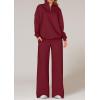 imagePRETTYGARDEN Womens Casual Two Piece Sets Fall 2025 Outfits Quarter Zip Sweatshirts Straight Leg Pants Sweatsuits TracksuitWine Red