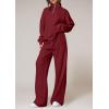 imagePRETTYGARDEN Womens Casual Two Piece Sets Fall 2025 Outfits Quarter Zip Sweatshirts Straight Leg Pants Sweatsuits TracksuitWine Red