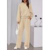 imagePRETTYGARDEN Womens Sweatsuits 2 Piece Set 2025 Casual Winter Long Sleeve Hoodie Loose Wide Leg Sweatpants Fall TracksuitBeige