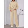imagePRETTYGARDEN Womens Sweatsuits 2 Piece Set 2025 Casual Winter Long Sleeve Hoodie Loose Wide Leg Sweatpants Fall TracksuitBeige