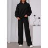 imagePRETTYGARDEN Womens Sweatsuits 2 Piece Set 2025 Casual Winter Long Sleeve Hoodie Loose Wide Leg Sweatpants Fall TracksuitBlack