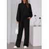 imagePRETTYGARDEN Womens Sweatsuits 2 Piece Set 2025 Casual Winter Long Sleeve Hoodie Loose Wide Leg Sweatpants Fall TracksuitBlack