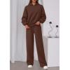 imagePRETTYGARDEN Womens Sweatsuits 2 Piece Set 2025 Casual Winter Long Sleeve Hoodie Loose Wide Leg Sweatpants Fall TracksuitBrown