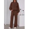 imagePRETTYGARDEN Womens Sweatsuits 2 Piece Set 2025 Casual Winter Long Sleeve Hoodie Loose Wide Leg Sweatpants Fall TracksuitBrown