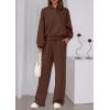 imagePRETTYGARDEN Womens Sweatsuits 2 Piece Set 2025 Casual Winter Long Sleeve Hoodie Loose Wide Leg Sweatpants Fall TracksuitBrown