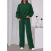 imagePRETTYGARDEN Womens Sweatsuits 2 Piece Set 2025 Casual Winter Long Sleeve Hoodie Loose Wide Leg Sweatpants Fall TracksuitDark Green