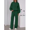 imagePRETTYGARDEN Womens Sweatsuits 2 Piece Set 2025 Casual Winter Long Sleeve Hoodie Loose Wide Leg Sweatpants Fall TracksuitDark Green