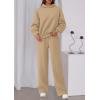 imagePRETTYGARDEN Womens Sweatsuits 2 Piece Set 2025 Casual Winter Long Sleeve Hoodie Loose Wide Leg Sweatpants Fall TracksuitKhaki