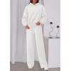 imagePRETTYGARDEN Womens Sweatsuits 2 Piece Set 2025 Casual Winter Long Sleeve Hoodie Loose Wide Leg Sweatpants Fall TracksuitWhite