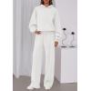 imagePRETTYGARDEN Womens Sweatsuits 2 Piece Set 2025 Casual Winter Long Sleeve Hoodie Loose Wide Leg Sweatpants Fall TracksuitWhite