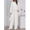imagePRETTYGARDEN Womens Sweatsuits 2 Piece Set 2025 Casual Winter Long Sleeve Hoodie Loose Wide Leg Sweatpants Fall TracksuitWhite