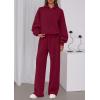imagePRETTYGARDEN Womens Sweatsuits 2 Piece Set 2025 Casual Winter Long Sleeve Hoodie Loose Wide Leg Sweatpants Fall TracksuitWine Red
