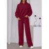 imagePRETTYGARDEN Womens Sweatsuits 2 Piece Set 2025 Casual Winter Long Sleeve Hoodie Loose Wide Leg Sweatpants Fall TracksuitWine Red