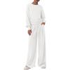 imagePRETTYGARDEN Womens 2 Piece Sets Long Sleeve Sweatshirt Wide Leg Pants Loose Matching Lounge Set Trendy Fall OutfitsWhite