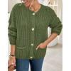 imagePRETTYGARDEN Cardigan Sweaters for Women 2025 Trendy Oversized Knit Chunky Button Cardigans Fall Winter Outfits with PocketsArmy Green