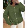 imagePRETTYGARDEN Cardigan Sweaters for Women 2025 Trendy Oversized Knit Chunky Button Cardigans Fall Winter Outfits with PocketsArmy Green