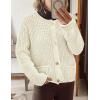 imagePRETTYGARDEN Cardigan Sweaters for Women 2025 Trendy Oversized Knit Chunky Button Cardigans Fall Winter Outfits with PocketsBeige