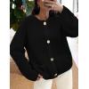 imagePRETTYGARDEN Cardigan Sweaters for Women 2025 Trendy Oversized Knit Chunky Button Cardigans Fall Winter Outfits with PocketsBlack