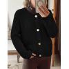 imagePRETTYGARDEN Cardigan Sweaters for Women 2025 Trendy Oversized Knit Chunky Button Cardigans Fall Winter Outfits with PocketsBlack