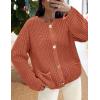 imagePRETTYGARDEN Cardigan Sweaters for Women 2025 Trendy Oversized Knit Chunky Button Cardigans Fall Winter Outfits with PocketsBrick Red