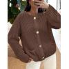 imagePRETTYGARDEN Cardigan Sweaters for Women 2025 Trendy Oversized Knit Chunky Button Cardigans Fall Winter Outfits with PocketsCoffee