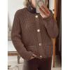 imagePRETTYGARDEN Cardigan Sweaters for Women 2025 Trendy Oversized Knit Chunky Button Cardigans Fall Winter Outfits with PocketsCoffee