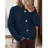 imagePRETTYGARDEN Cardigan Sweaters for Women 2025 Trendy Oversized Knit Chunky Button Cardigans Fall Winter Outfits with PocketsNavy