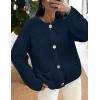 imagePRETTYGARDEN Cardigan Sweaters for Women 2025 Trendy Oversized Knit Chunky Button Cardigans Fall Winter Outfits with PocketsNavy