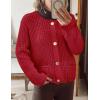 imagePRETTYGARDEN Cardigan Sweaters for Women 2025 Trendy Oversized Knit Chunky Button Cardigans Fall Winter Outfits with PocketsRed