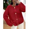 imagePRETTYGARDEN Cardigan Sweaters for Women 2025 Trendy Oversized Knit Chunky Button Cardigans Fall Winter Outfits with PocketsRed