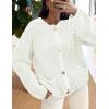 imagePRETTYGARDEN Cardigan Sweaters for Women 2025 Trendy Oversized Knit Chunky Button Cardigans Fall Winter Outfits with PocketsWhite