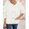 imagePRETTYGARDEN Cardigan Sweaters for Women 2025 Trendy Oversized Knit Chunky Button Cardigans Fall Winter Outfits with PocketsWhite