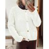 imagePRETTYGARDEN Cardigan Sweaters for Women 2025 Trendy Oversized Knit Chunky Button Cardigans Fall Winter Outfits with PocketsWhite