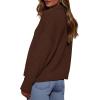 imagePRETTYGARDEN Womens Fall Quarter Zip Pullover Sweaters 2025 Dressy Casual Long Sleeve V Neck Collared Knit Jumper TopsBrown