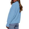 imagePRETTYGARDEN Womens Fall Quarter Zip Pullover Sweaters 2025 Dressy Casual Long Sleeve V Neck Collared Knit Jumper TopsLight Blue