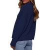 imagePRETTYGARDEN Womens Fall Quarter Zip Pullover Sweaters 2025 Dressy Casual Long Sleeve V Neck Collared Knit Jumper TopsNavy Blue