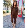 imagePRETTYGARDEN Jumpsuits for Women Dressy 2025 Fall Long Sleeve Off Shoulder Elastic Waist Rompers One Piece Travel OutfitsBrown