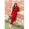 imagePRETTYGARDEN Jumpsuits for Women Dressy 2025 Fall Long Sleeve Off Shoulder Elastic Waist Rompers One Piece Travel OutfitsRed