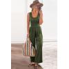 imagePRETTYGARDEN One Piece Jumpsuits 2025 Spring Sleeveless Tank Wide Leg Summer Casual Travel Airport Outfits Pants RompersArmy Green