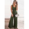 imagePRETTYGARDEN One Piece Jumpsuits 2025 Spring Sleeveless Tank Wide Leg Summer Casual Travel Airport Outfits Pants RompersArmy Green