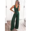 imagePRETTYGARDEN One Piece Jumpsuits 2025 Spring Sleeveless Tank Wide Leg Summer Casual Travel Airport Outfits Pants RompersDark Green