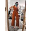 imagePRETTYGARDEN One Piece Jumpsuits 2025 Spring Sleeveless Tank Wide Leg Summer Casual Travel Airport Outfits Pants RompersOrange Red