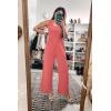 imagePRETTYGARDEN One Piece Jumpsuits 2025 Spring Sleeveless Tank Wide Leg Summer Casual Travel Airport Outfits Pants RompersPink