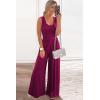 imagePRETTYGARDEN One Piece Jumpsuits 2025 Spring Sleeveless Tank Wide Leg Summer Casual Travel Airport Outfits Pants RompersPurple Red