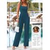 imagePRETTYGARDEN Summer Sleeveless Jumpsuits for Women Dressy Square Neck Wide Leg Pants Knitted One Piece Rompers with PocketsDark Blue