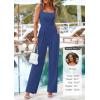 imagePRETTYGARDEN Summer Sleeveless Jumpsuits for Women Dressy Square Neck Wide Leg Pants Knitted One Piece Rompers with PocketsGrey Blue