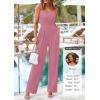 imagePRETTYGARDEN Summer Sleeveless Jumpsuits for Women Dressy Square Neck Wide Leg Pants Knitted One Piece Rompers with PocketsPink