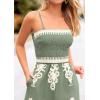 imagePRETTYGARDEN Womens Summer Boho Jumpsuits One Piece Beach Vacation Outfits Spaghetti Strap Wide Leg Pants RompersGrey Green Apricot Floral