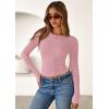 imagePRETTYGARDEN Womens 2025 Summer Fall Long Sleeve Shirts Ribbed Knit Fitted Basic Tee Going Out Tops Underscrub Casual OutfitsPink
