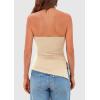 imagePRETTYGARDEN Womens Summer Tube Tops 2025 Trendy Strapless Ruched Going Out Tops Outfits Asymmetrical Bandeau ShirtsApricot